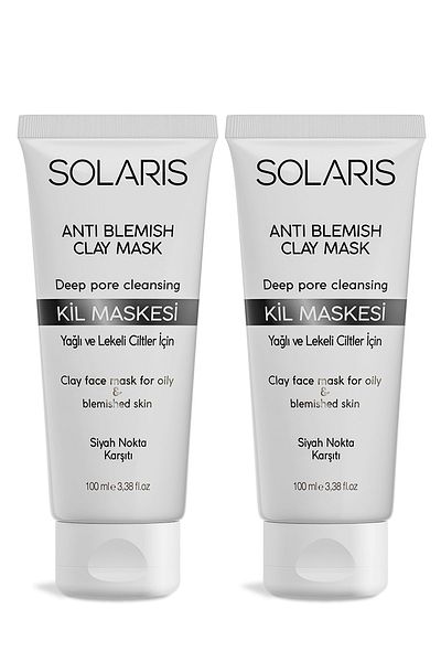 SOLARIS 100ml Oily and Stained Clay Mask - 2 Pieces Skin