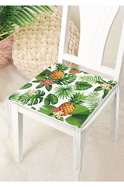 Nish & Royal Summer Tropical Patterned Special Design Zippered Chair Cushion