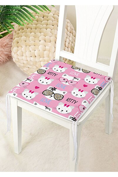 Nish & Royal Hello Kitty Motifli Dijital Baskılı Modern Fermuarlı Sandalye Mi...