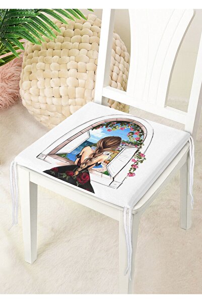 Nish & Royal Special Design Decorative Zippered Chair Cushion with Happiness ...