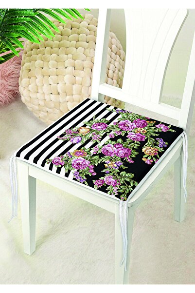 Nish & Royal Black and White Column Themed Hyacinth Motif Decorative Zippered...