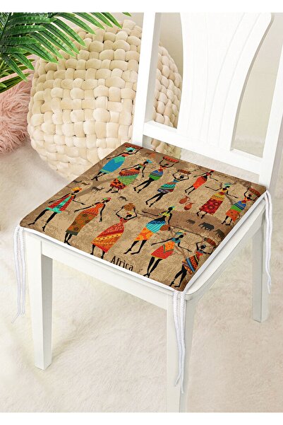 Nish & Royal African Ethnic Patterned Digital Printed Modern Zippered Chair C...