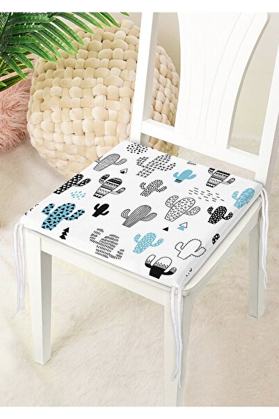 Nish & Royal Polka Dot Desert Plant Modern Zippered Chair Cushion