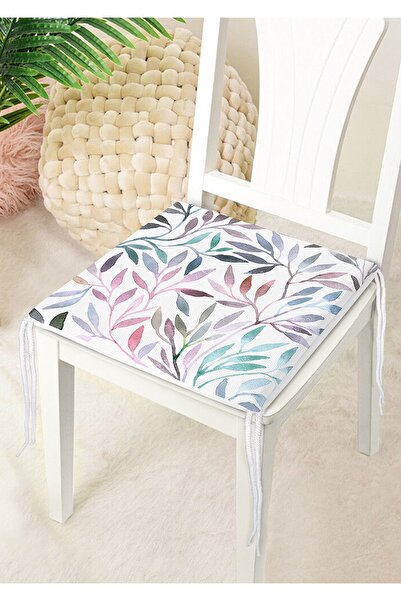 Nish & Royal Watercolor Leaf Patterned Digital Printed Decorative Zippered Ch...