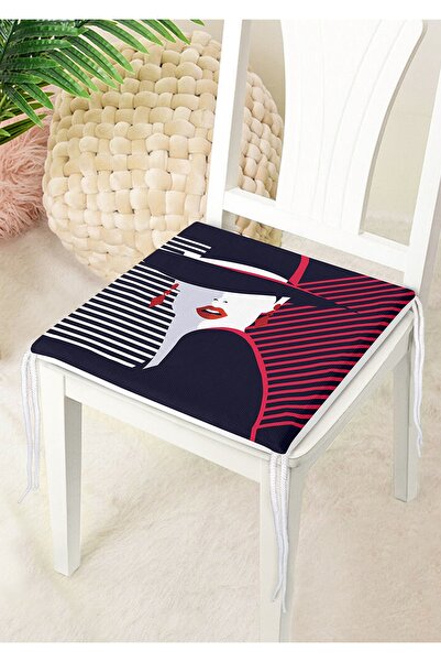 Nish & Royal Pernă pentru scaun cu fermoar imprimată digital cu design Mujer ...