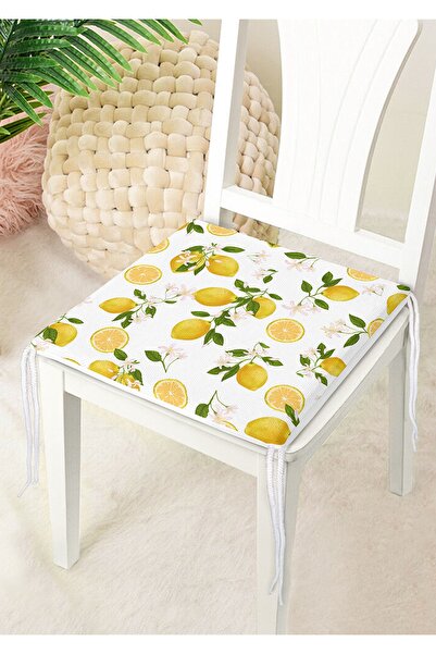Nish & Royal Limon Desenli Ilkbahar Renkleri Dijital Baskılı Modern Fermuarlı...
