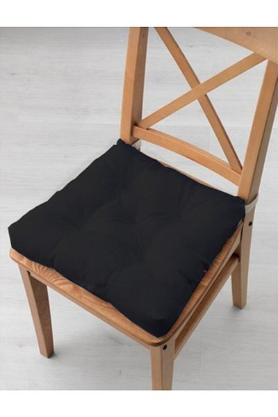 Karasi 6-Piece Combination Fluffy Square Chair Cushion 40×40 Black-yellow