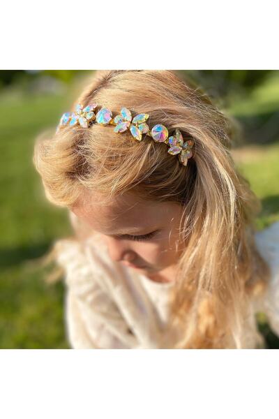 QUEEN AKSESUAR Κρυστάλλινη πέτρα με μοτίβο λουλουδιών πεταλούδας, μεταλλική π...