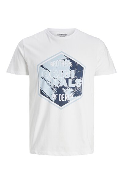 Jack & Jones Jack Jones Star Tee Ss Crew Neck Erkek Beyaz Tshirt 12212956-01