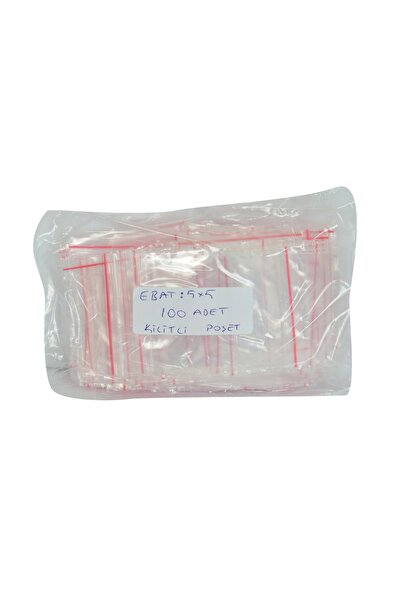 LokmanAVM Kilitli Naylon Torba Poşet 5x5 Cm Şeffaf 100 Adet 1 Paket