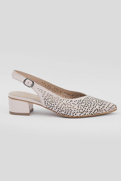TUNAELLİ Pantofi cu toc de damă, bej, din piele naturală, mărimea 35-41