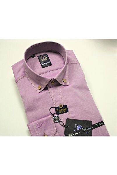 Chamis Slimfit Lila Oxford Düğmeli Yakalı Gömlek