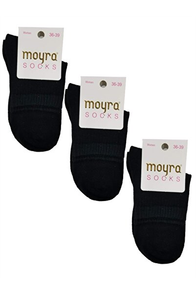 Moyra Socks Moyra 3 Pieces Γυναικείες απλές βαμβακερές μισές κάλτσες