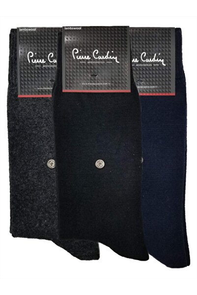 Pierre Cardin Erkek Siyah 3 Adet Lambswool Yün Çorap