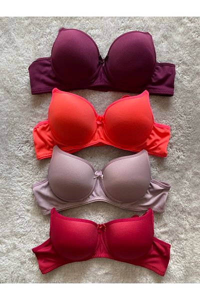 OSMODA Women's Underwire Padded 4-Piece Bra Set