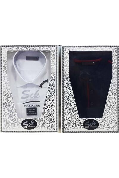 Genel Markalar Şık 11 Parça Gömlek Pijama Full Saat Damat Seti