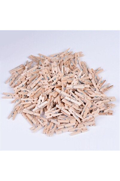 Genel Markalar Ahşap Mini Mandal Seti Tek Renk 100 Adet