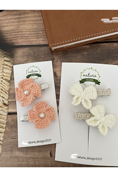 NATURA DESİGN Σετ αγκράφες με κλιπ πλεξίματος 4 τεμαχίων