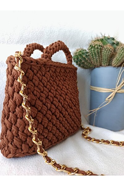 BY HATİCE DOĞAN Penye Ip Örgü Kadın Çantası