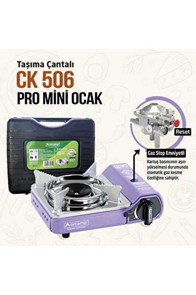 Orcamp Tekli Mini Portatif Kamp Ve Karavan Ocağı Gaz Stop Emniyetli