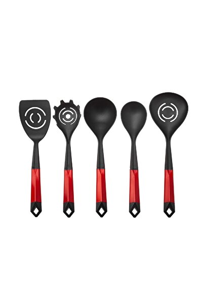 Karaca Hardy Red 6 Piece Serving Set with Stand
