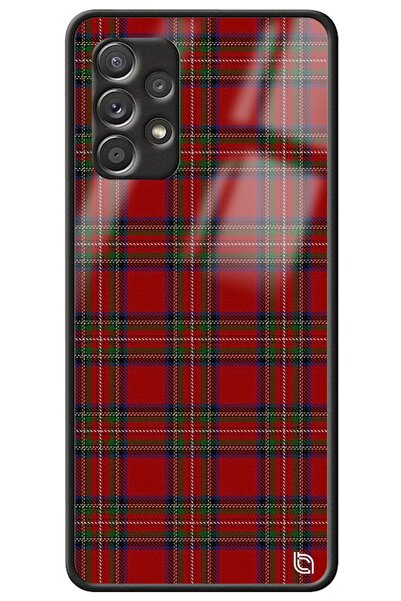WANNA PROTECT Samsung Galaxy A73 Ekose Premium Desenli Glossy Telefon Kılıfı