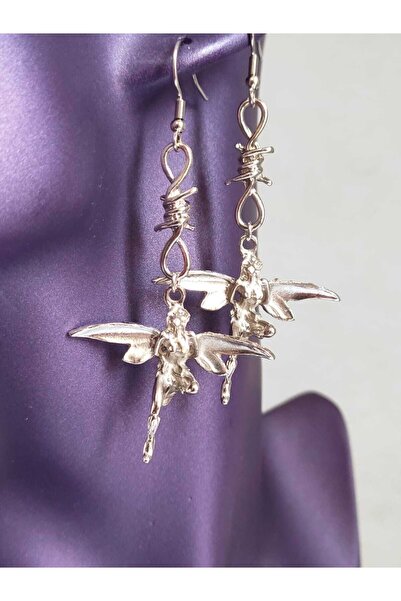 Fugusugu Two Barbmuse Dangle Gothic Earrings
