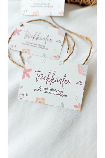 Çikoleyt Design Teşekkürler Not Kartı - Ürün Kartı (4x6cm) 50 Adet