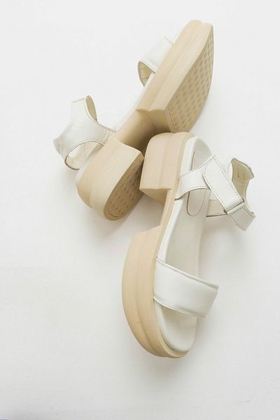 Luvi Swan Cream Damen-Ledersandalen