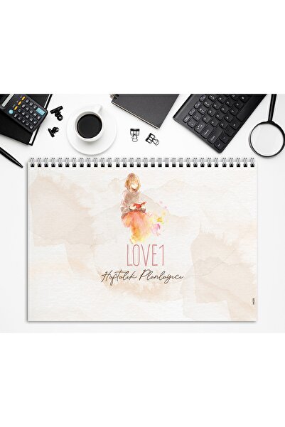 Express مخطط أسبوعي مقاس A4 للفتيات والأطفال Love 1