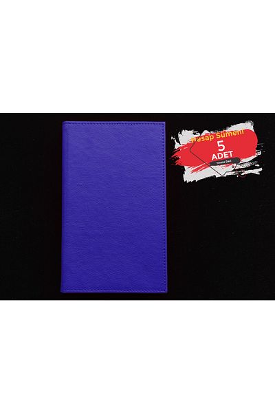 ankara menü (5 Pieces) Leather Account Pad, Double Pocket for Change, Navy Blue (5 PCS)
