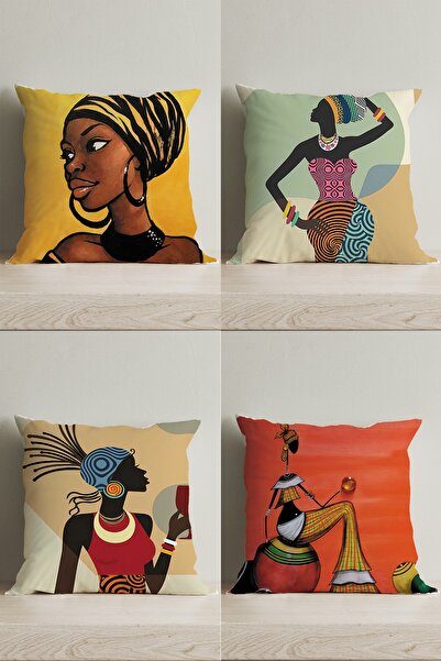 LadiesHome Husă de pernă decorativă, imprimată digitală, cu două fețe, cu des...