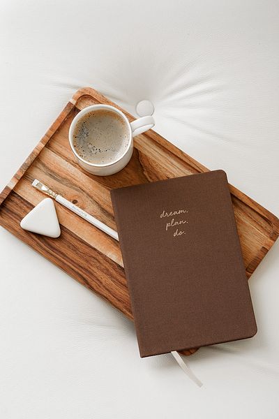 Matt Notebook دفتر ملاحظات بغلاف صلب مقاس 14x20، مبطن باللون البني