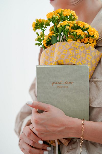 Matt Notebook Caiet cu copertă rigidă 14x20 simplu, fără linii, verde