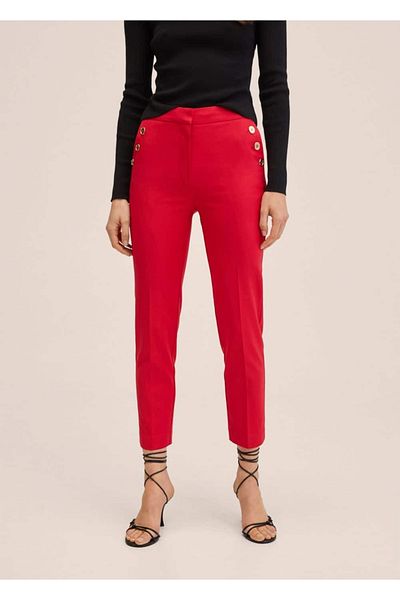 MANGO Woman Short-Legged Buttoned Trousers