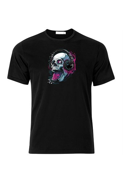 Efendioğlu Design Ανδρικό μπλουζάκι Skull One Printed μαύρο