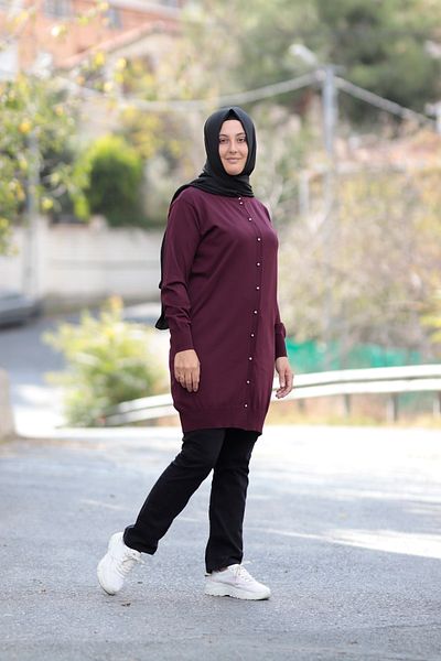 Zey&Ka Butik Mercerized Cold Rayon Thread Perfect Buttoned Short Cardigan Knitwear