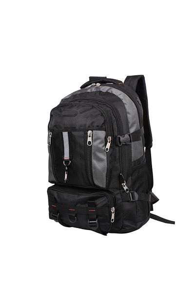 Bagacar Izdag Black Gray Travel Backpack 60 Lt 17" with Laptop Compartment