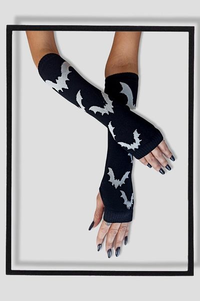 İYİ MODA Plain Black Cut Finger Bat Sleeve