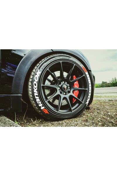komauto Hankook 8 Kit White Permanent Elastic Text Sticker