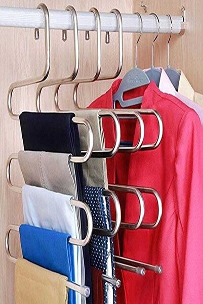 YSC HOME 5 Katlı Metal Pantolon Eşarp Askısı 10 Adet