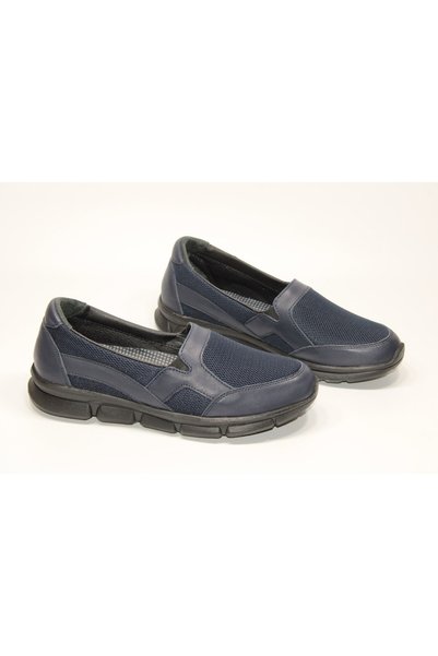 HANIMCA Genuine Leather Light Sole Orthopedic Laceless Women's Daily Navy Blu...