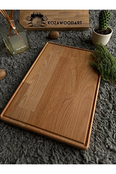 kozawoodart Doğal Ahşap Peynir Ve Sunum Tabağı, Kesme Tahtası Dikdörtgen Kayın Ağacı