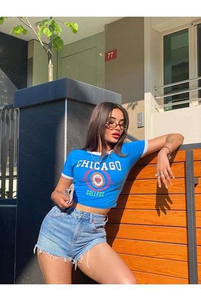 Jose Clothing Bluză imprimată Crop Fit pentru damă