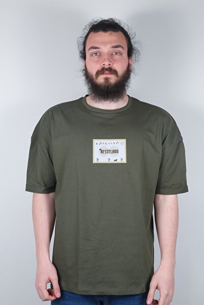 Erkek Yeşil Oversize Mexico City' Oneb' Baskılı Fcl T-shirt