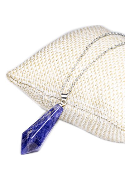Tesbih Atölyesi Sertifikalı Gümüş Aparatlı Doğal Lapis Lazuli Taşı Kolye
