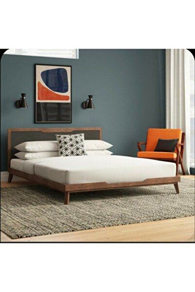 Genel Markalar Anka Doğal Masif Ahşap Başlıklı Karyola