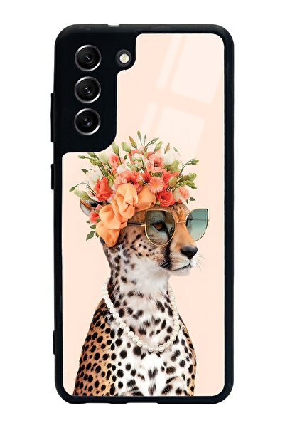 Spoyi Samsung S21 Fe Influencer Leopar Kedi Tasarımlı Glossy Telefon Kılıfı