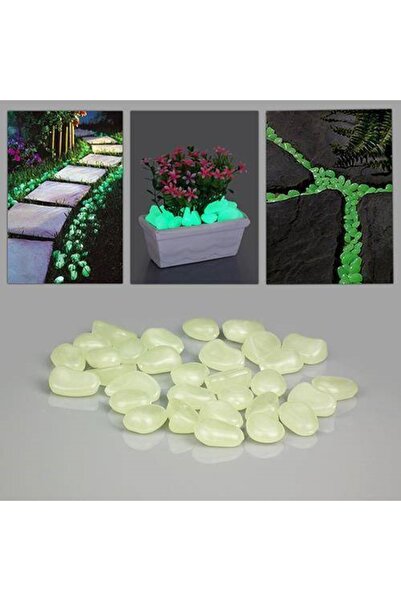 FırsatVar 50 Adet Fosforlu Yeşil Çakıl Taşı: Karanlıkta Parlayan Süsleme Için...