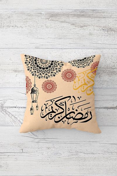 on the clouds Ramadan Kareem Față de pernă etnică cu imprimeu dublu cu fermoar ascuns Husă de pernă pentru scaun